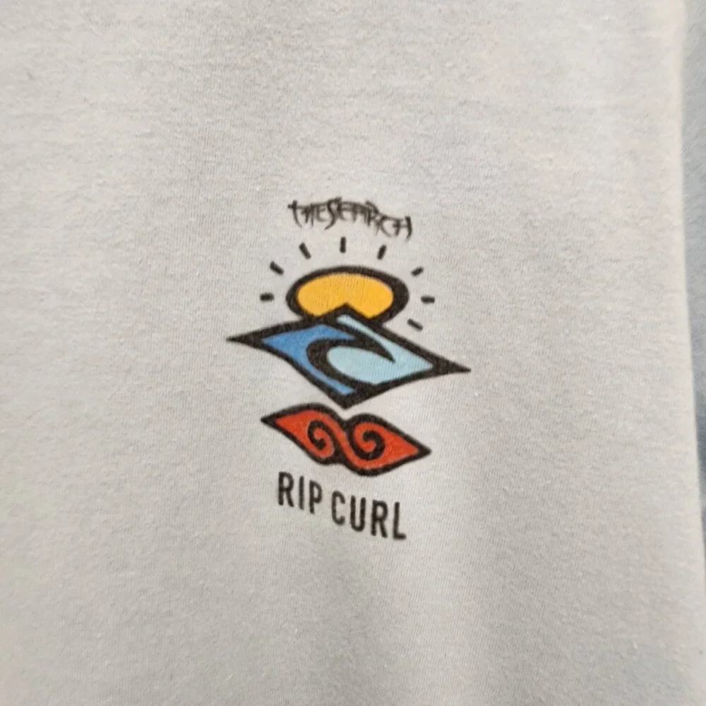 Rip Curl Youth Blue Logo T-Shirt Size M Surf Graphic 100% Cotton Short Sleeve